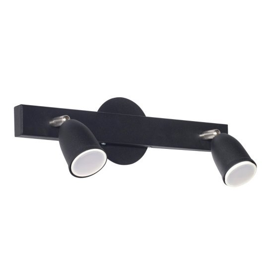 APLIQUE 2 LUCES GU10 NEGRO TEX